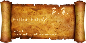 Poller Holló névjegykártya